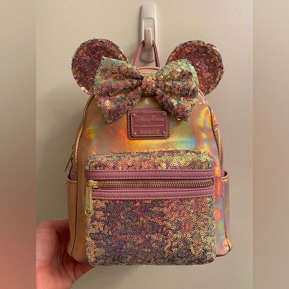 Disney 50th Celebration Iridescent Loungefly Mini Backpack - Picture 2 of 7